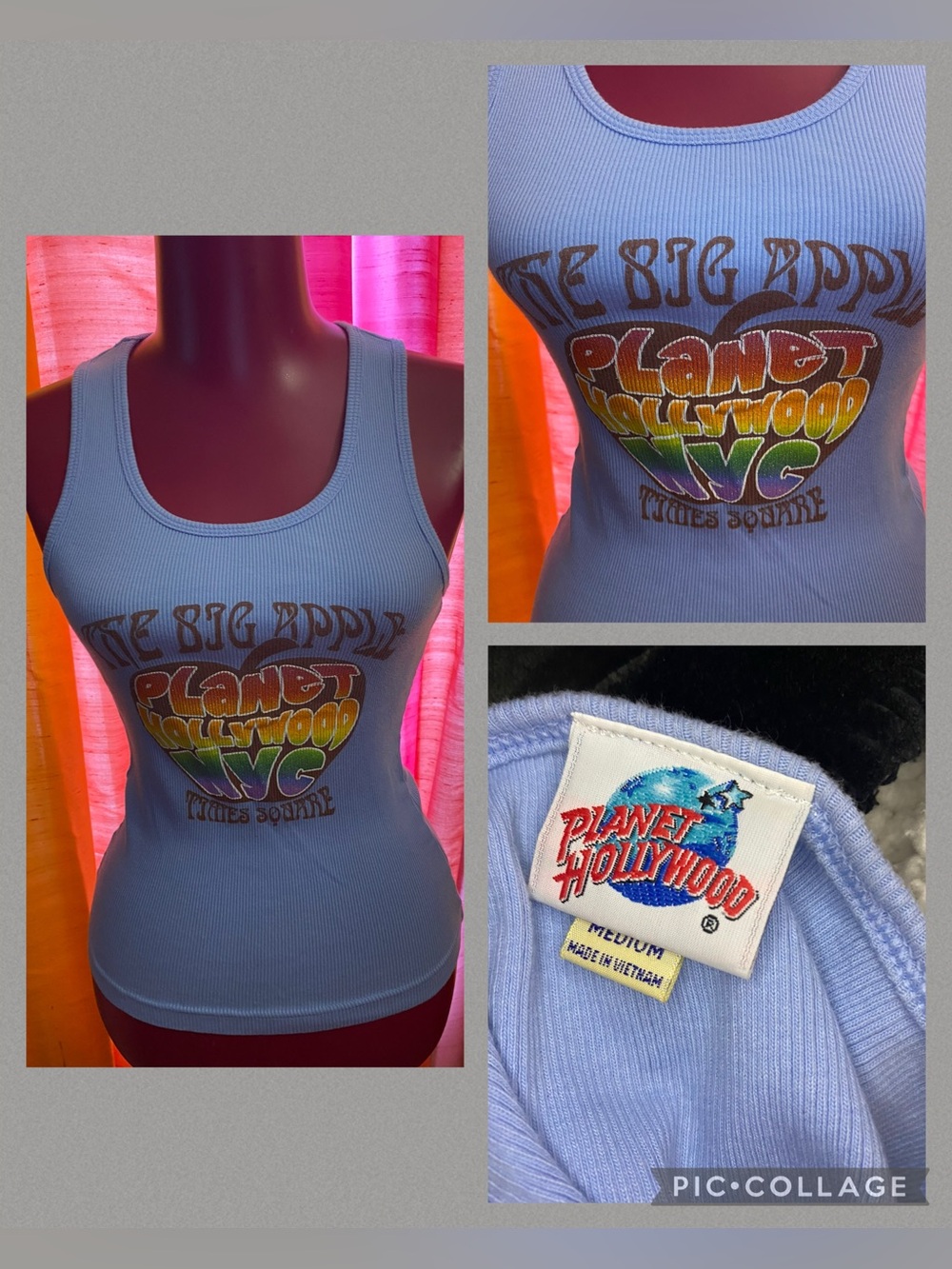 Planet Hollywood NYC ribbed tank limited edition Vintage early 2000s Y2K Medium